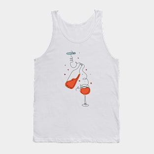 Line art style illustration of alcohol drink Tank Top